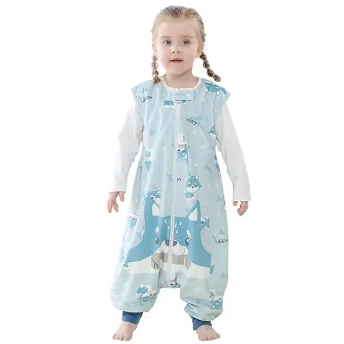 Produktbild: HAHASHOW Baby Schlafsack mit Füßen Ganzjahresschlafsack Mädchen und Junge Schlafstrampler Schlafsack mit Beinen 1-3 Jahre Eule