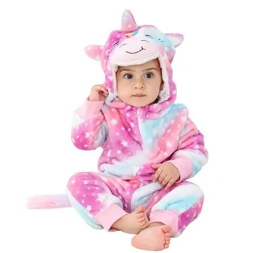 Produktbild: HAHASHOW Baby Winter Schneeanzug Kleinkind Strampler Baby Flanell Tier Jumpsuit, Overalls Onesies für Junge und Mädchen, 24-30 Monate, Regenbogen
