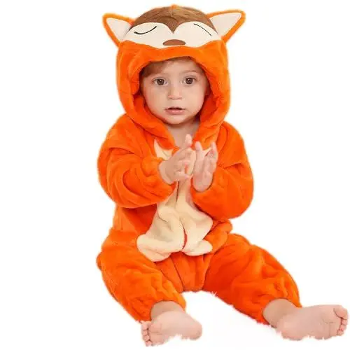 Produktbild: HAHASHOW Baby Winter Schneeanzug Kleinkind Strampler Baby Flanell Tier Jumpsuit, Overalls Onesies für Junge und Mädchen, 24-30 Monate, Fuchs