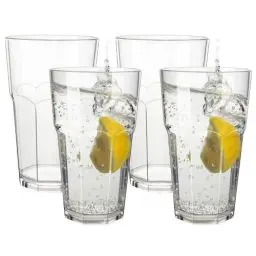 Produktbild: HAHASHOW Unzerbrechlich Biergläser, 340ml Tritan-Kunststoff Weizenbiergläser, Wasserbecher fur Camping Party Home, Saft, Milch, 4er Set