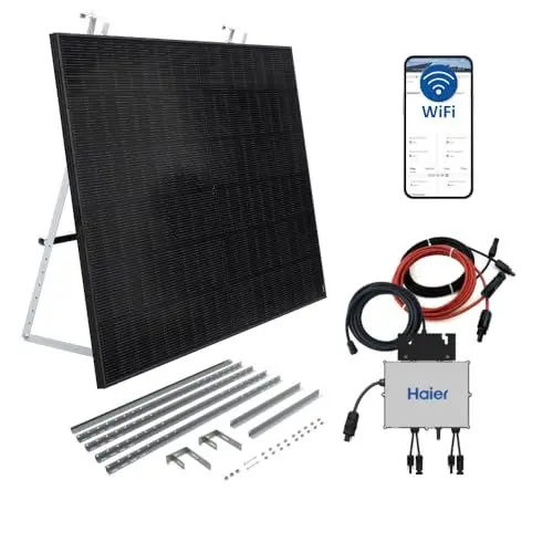 Produktbild: Haier 840 W Balkonkraftwerk inkl. sturmsicherer Balkon-Halterung, 600 W / 800 W Stecker-Solaranlage mit 2x 420 W Modulen und Wechselrichter, 5 m Kabel, WiFi