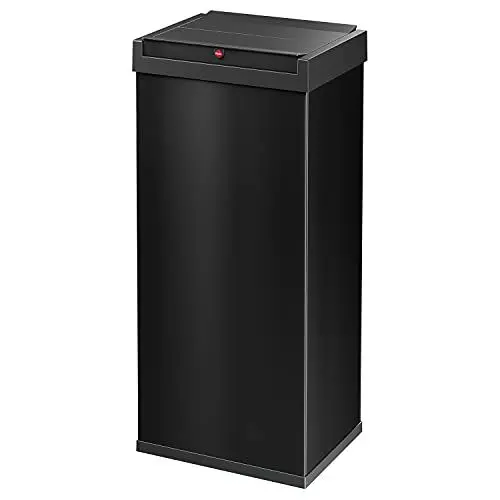 Produktbild: Hailo Big-Box Swing XL Mülleimer - 1 x 52 Liter - selbstschließender Schwingdeckel - Stahlblech - Müllbeutel-Klemmrahmen - Mülleimer Küche rechteckig - Abfalleimer made in Germany - schwarz