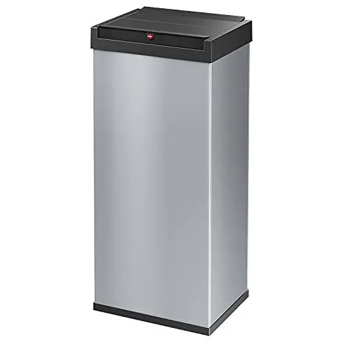 Produktbild: Hailo Big-Box Swing XL Mülleimer - 1 x 52 Liter - selbstschließender Schwingdeckel - Stahlblech - Müllbeutel-Klemmrahmen - Mülleimer Küche rechteckig - Abfalleimer made in Germany - silber