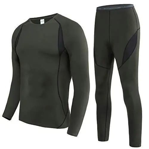 Produktbild: HAINES Thermounterwäsche Herren Winter Skiunterwäsche Warm Funktionsunterwäsche Atmungsaktiv Thermo Unterwäsche für Männer Grün,Gr.XXL
