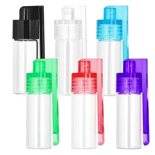 Produktbild: HAISIGE 6 Stück Gewürzpulver Werkzeug, Tragbare Aufbewahrungsflasche, Auslaufsicher 51 mm Glasflasch, Dosierer Mit Löffel, für Outdoor, Camping, Reisen