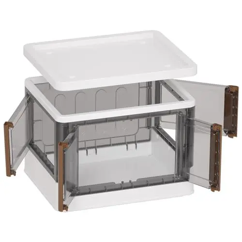 Produktbild: HAIXIN Aufbewahrungsbox mit Deckel, 26L Boxen aufbewahrung Ordnungsboxen Storage Boxes, Kunststoffbox Plastikbox Stapelkisten Lagerboxen mit Rädern 1 Stück