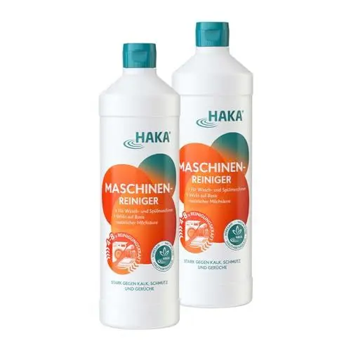 Produktbild: HAKA Maschinenreiniger für Geschirrspüler, 2 x 1 l, Waschmaschine gegen Kalk, Schmutz, Gerüche