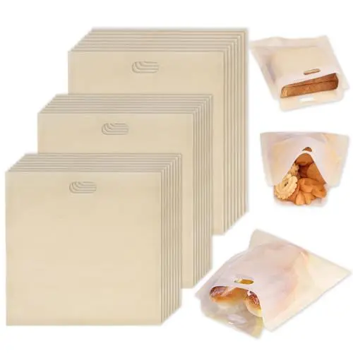 Produktbild: HAKACC 24 Stück Toastabags, Teflon Toaster beutel Non-Stick Wiederverwendbare Toastabags für Snack Pizza Sandwich Käse 16-19 cm