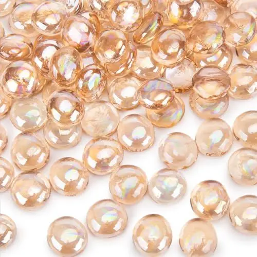 Produktbild: HAKACC 900g Glasnuggets Rosa, 1,7-1,9cm Glassteine Deko, Muggelsteine, Dekosteine Kinder, Spielsteine, Mosaiksteine zum Basteln Aquarium-Steine für Aquarien Bastelarbeiten Vasenfüller