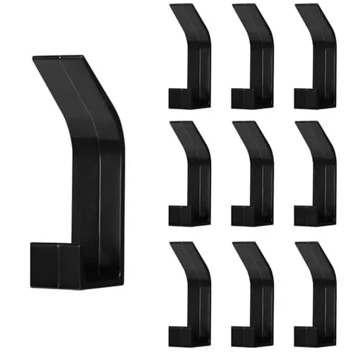 Produktbild: Haken Selbstklebend Schwarz Klebehaken Extra Stark Selbstklebende Haken Handtuchhaken Wandhaken Selbstklebend Self Adhesive Hooks Handtuchhalter Ohne Bohren für Badzimmer Küche Büro 10 Stück