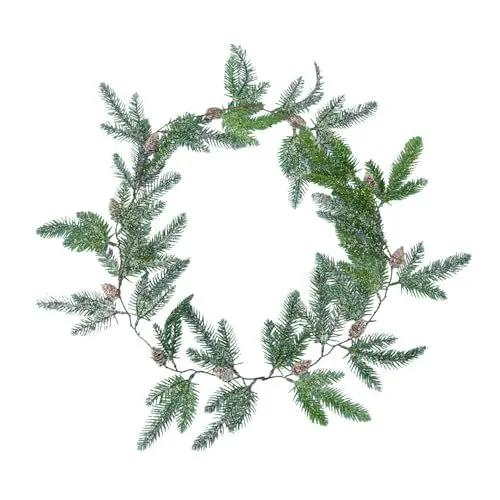 Produktbild: HAKIDZEL 1 Stück Künstliche Rattan Weihnachtsdekoration Tannennadel Beeren Girlande Türdekoration Rattan Ornament Künstliche Weihnachtsgirlande Outdoor Dekoration Weihnachtsbaum