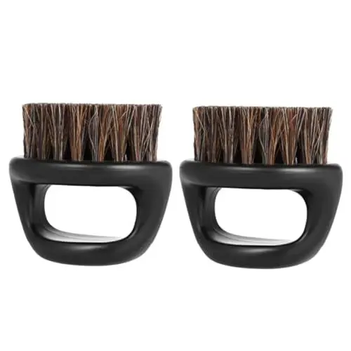 Produktbild: HAKIDZEL 2stücke Tragbare Bartbürste Aus Kunststoff Mit Borsten Für Männer Ergonomisch Kompakt Verteilung Von Bartpflegeprodukten Schwarzer Griff