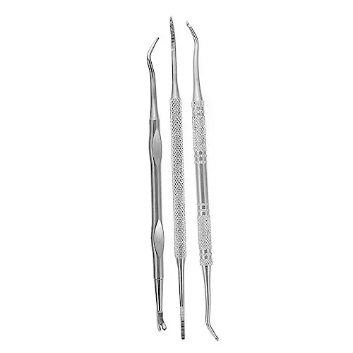 Produktbild: HAKIDZEL 3-Teiliges Nagelentferner-Set Für Eingewachsene Zehennägel Aus Edelstahl Für Die Behandlung Eingewachsener Zehennägel Und Maniküre Pediküre Eingewachsener Nagelschieber Kit Zum