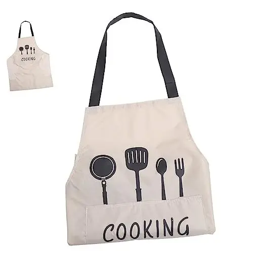 Produktbild: HAKIDZEL Küchenbedarf Schwarze Schürzen Südkorea-Schürze Haushaltsgrill Herren-Grillschürze Weiße Kochutensilien Kochschutz Damen-Grillschürzen Für Zu Hause Schürzenkleid Für Damen