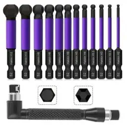 Produktbild: Hakkin Sechskant Bit Set Lang12 Stück 65 mm Kugelkopf Bits Set 1/4