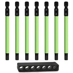Produktbild: Hakkin H5 Bits Set Lang 5mm 7 Stück Hex Sechskant Schraubendreher S2 100 mm Innensechskant Schlagschrauber 1/4
