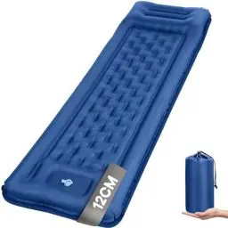 Produktbild: Haksimey Isomatte Selbstaufblasend Luftmatratze Camping,12cm Dicke aufblasbare Camping Matratze,72 * 200cm Air Mattress mit Kopfkissen und Fußpumpe,Schlafmatte für Wandern,Strand,Outdoor und Zelt