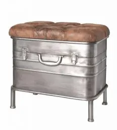 Produktbild: HAKU Möbel Bank Vintage, Metall, Kunstleder - Maße: B 51 cm x H 48 cm x T 34 cm, Style: Industrial