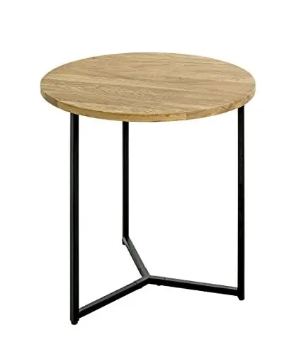 Produktbild: HAKU Möbel Beistelltisch, eiche, schwarz, Ø 50 x H 52