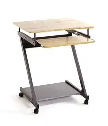 Produktbild: HAKU Möbel Computertisch auf Rollen anthrazit, Eiche, MDF, Metall - Maße: B 60 cm x H 76 cm x T 49 cm, Style: Modern