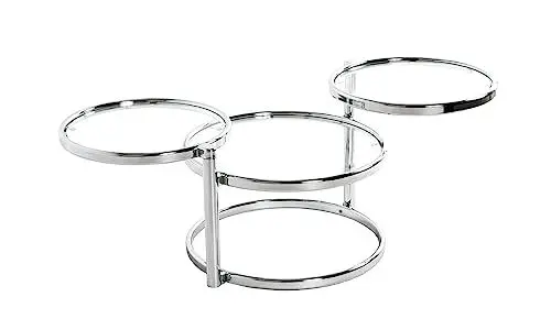 Produktbild: HAKU Möbel Couchtisch Chrom, Metall, Sicherheitsglas - Maße: B 58-140 cm x H 43 cm x T 50 cm, Style: Modern