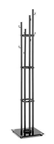 Produktbild: HAKU Möbel Garderobenständer anthrazit, schwarz, Metall, Sicherheitsglas 8 mm - Maße: B 35 cm x H 183 cm x T 35 cm, Style: Modern