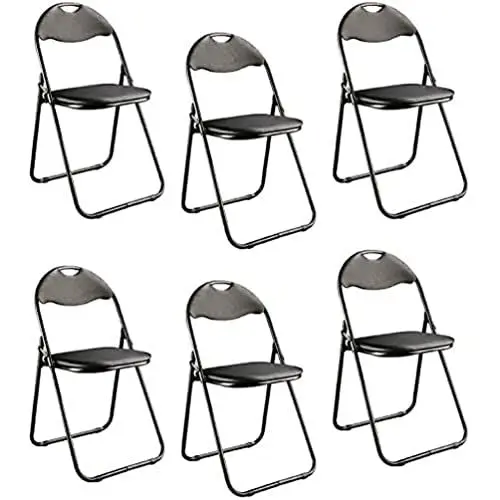 Produktbild: HAKU Möbel Klappstuhl 6er Set schwarz, Rücken gepolstert, Sitz gepolstert, Stahl - Maße: B 44 cm x H 80 cm x T 47 cm, Style: Modern