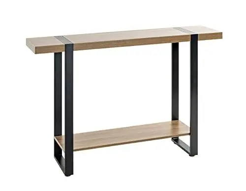 Produktbild: HAKU Möbel Konsole Eiche, schwarz, Metall, Spanplatte - Maße: B 120 cm x H 82 cm x T 30 cm, Style: Modern