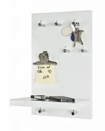 Produktbild: HAKU Möbel Schlüsselboard Chrom, weiß, MDF, Metall - Maße: B 25 cm x H 40 cm x T 17 cm, Style: Modern