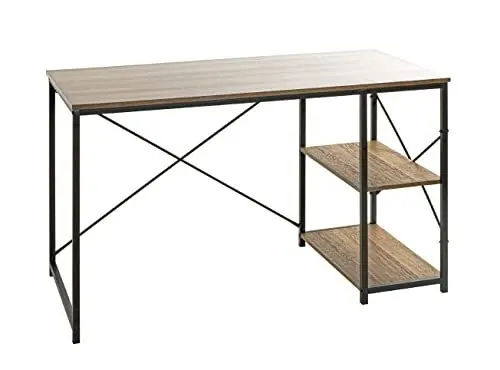 Produktbild: HAKU Möbel Schreibtisch Eiche, schwarz, Metall, Spanplatte - Maße: B 120 cm x H 74 cm x T 60 cm, Style: Modern