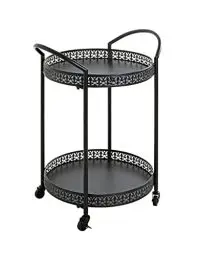 Produktbild: HAKU Möbel Servierwagen schwarz, Metall - Maße: B 51 cm x H 71 cm x T 42 cm, Style: Art Deco