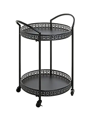 Produktbild: HAKU Möbel Servierwagen schwarz, Metall - Maße: B 51 cm x H 71 cm x T 42 cm, Style: Art Deco