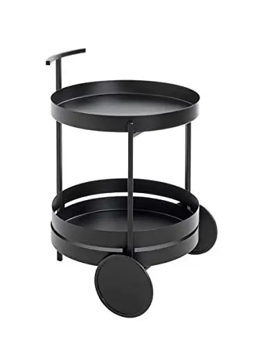 Produktbild: HAKU Möbel Servierwagen schwarz, Metall - Maße: H 62 cm x Ø 42 cm, Style: Modern
