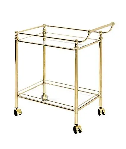 Produktbild: HAKU Möbel Servierwagen vermessingt, Metall, Sicherheitsglas - Maße: B 68 cm x H 78 cm x T 40 cm, Style: Contemporary