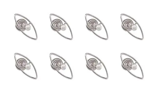 Produktbild: HAKU Möbel Wandgarderobe 8er Set edelstahloptik, Metall - Maße: B 15 cm x H 6 cm x T 12 cm, Style: Modern