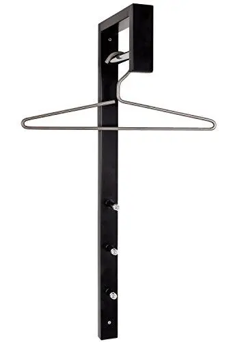Produktbild: HAKU Möbel Wandgarderobe chrom, schwarz, Metall - Maße: B 4 cm x H 70 cm x T 20 cm, Style: Modern
