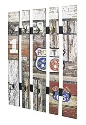 Produktbild: HAKU Möbel Wandgarderobe Motiv, vintage, MDF, Metall - Maße: B 65 cm x H 100 cm x T 9 cm, Style: Industrial