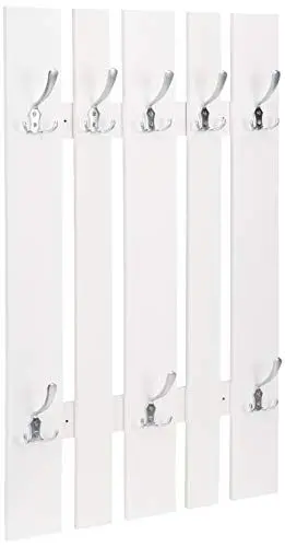Produktbild: HAKU Möbel Wandgarderobe edelstahloptik, weiß, MDF, Metall - Maße: B 65 cm x H 100 cm x T 9 cm, Style: Modern
