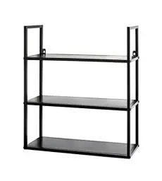 Produktbild: HAKU Möbel Wandregal schwarz, Metall - Maße: B 50 cm x H 58 cm x T 20 cm, Style: Modern