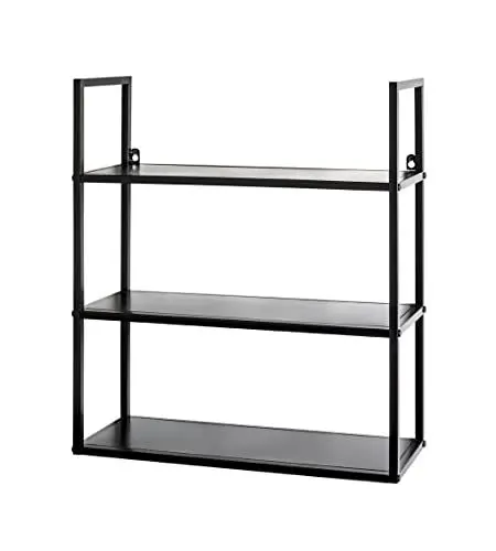 Produktbild: HAKU Möbel Wandregal schwarz, Metall - Maße: B 50 cm x H 58 cm x T 20 cm, Style: Modern