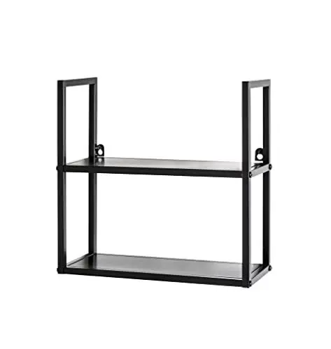 Produktbild: HAKU Möbel Wandregal schwarz, Metall - Maße: B 36 cm x H 36 cm x T 15 cm, Style: Modern