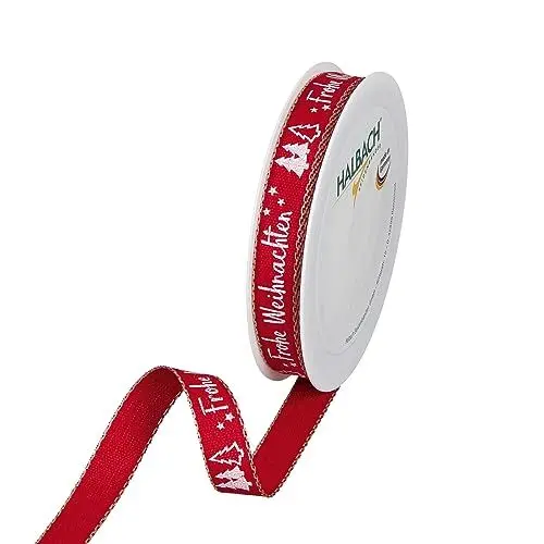 Produktbild: Halbach Seidenbänder Geschenkband Weihnachten Schriftzug 