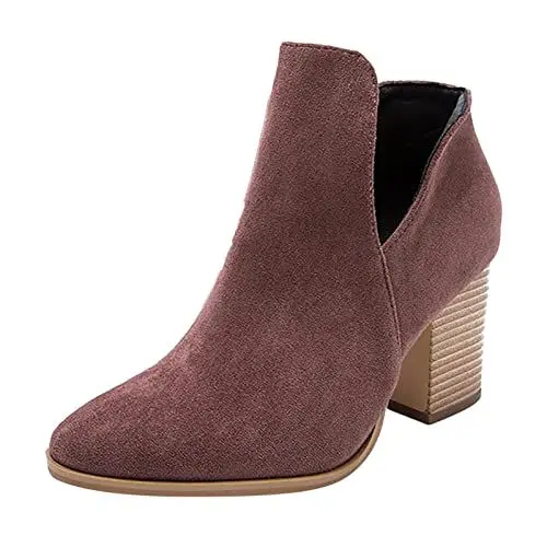 Produktbild: Halbhohe Stiefel Damen Stiefeletten Damen Reiten Sommer Stiefel Damen Stiefel Mit Absatz Womens Cut Out Boots Chunky Heel Slip On Western Booties Casual ShoesSommer Stiefel Damen Stiefel Mit Absatz