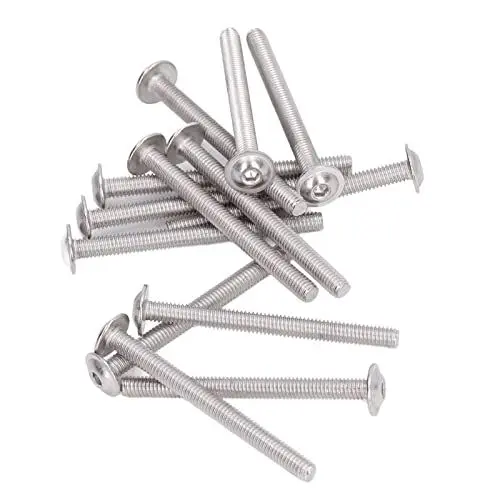 Produktbild: Halbrundschrauben mit Flansch, Halbrundschrauben Innensechskantschrauben A2‑70 Edelstahl Korrosionsbeständigkeit für Holz(M4*45MM)