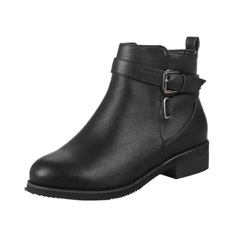 Produktbild: Halbschuhe Damen Mit Absatz Flache Mit Schuhen Eigenschaften: Barfuß Winterschuhe Damen (Black, 42)