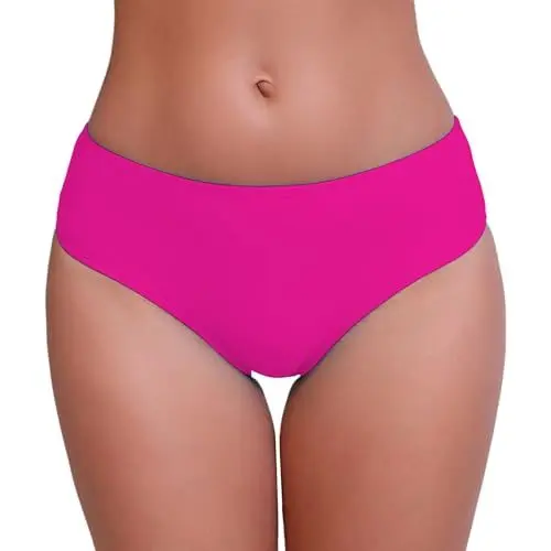 Produktbild: Halcurt Bikinihose Damen Mittelhohe Bund Schwimmhose Schnell Trocknende Badehose Strand Surf Bikini Shorts L