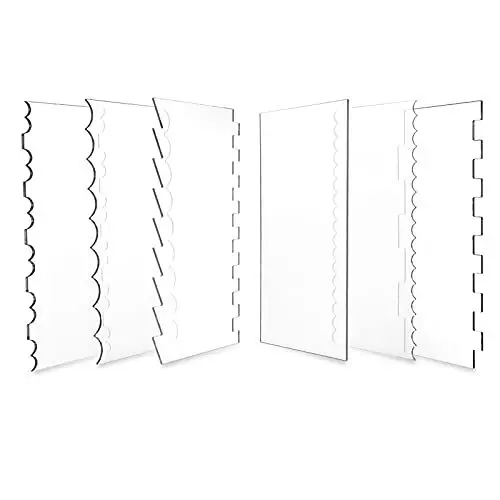 Produktbild: Halinuia 6 Stück Kuchenschaber aus transparentem Acryl, Kämme zur Dekoration von Kuchen, Kuchen, Schaber, Dekoration, Kamm für Creme, Kuchen, Gebäck, Dekoration DIY