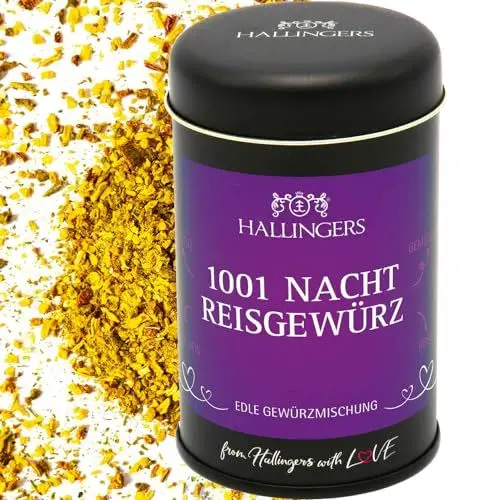 Produktbild: Hallingers 1001 Nacht Reisgewürz - Gewürz-Mischung für Reis, Gemüse & Couscous (Dose) - Muttertagsgeschenk & Geschenkideen zum Vatertag | Neues Zuhause Ruhestand Genesung