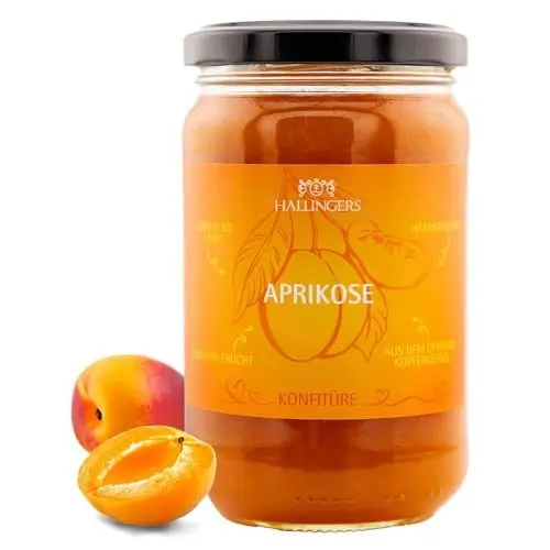 Produktbild: Hallingers Aprikose - Handgerührte Konfitüre aus dem Kupferkessel (Glas) - Muttertagsgeschenk & Geschenkideen zum Vatertag | Genesung Ruhestand Freundschaft