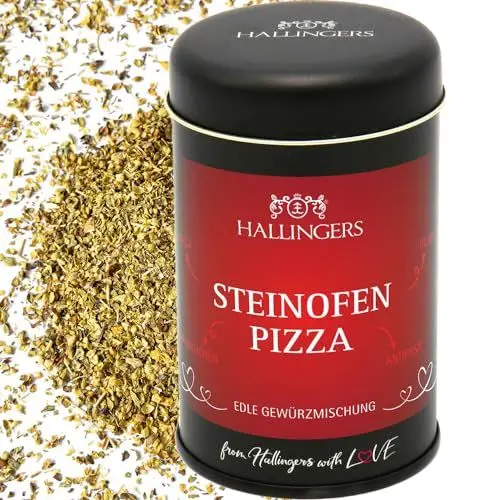 Produktbild: Hallingers BBQ Steinofen-Pizza - Gewürz-Mischung für Pizza, Pasta & Anti-Pasti (Dose) - Muttertagsgeschenk & Geschenkideen zum Vatertag | Neues Zuhause Ruhestand Genesung